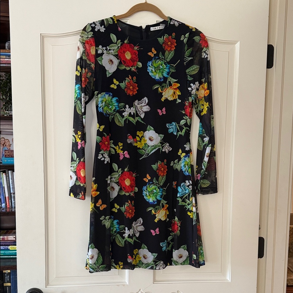 Alice + Olivia Multicolor Floral Long Sleeve Dress
